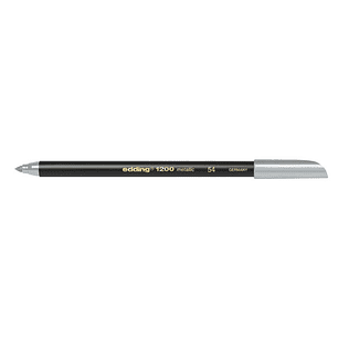 Edding 1200 Rotulador - Punta Redonda - Trazo 1mm - Tinta con Base de Agua - Color Plata
