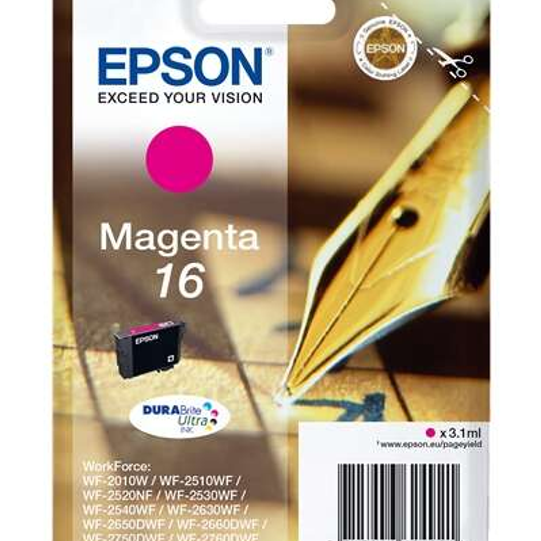 Epson T1623 Magenta Cartucho de Tinta Original - C13T16234012 1