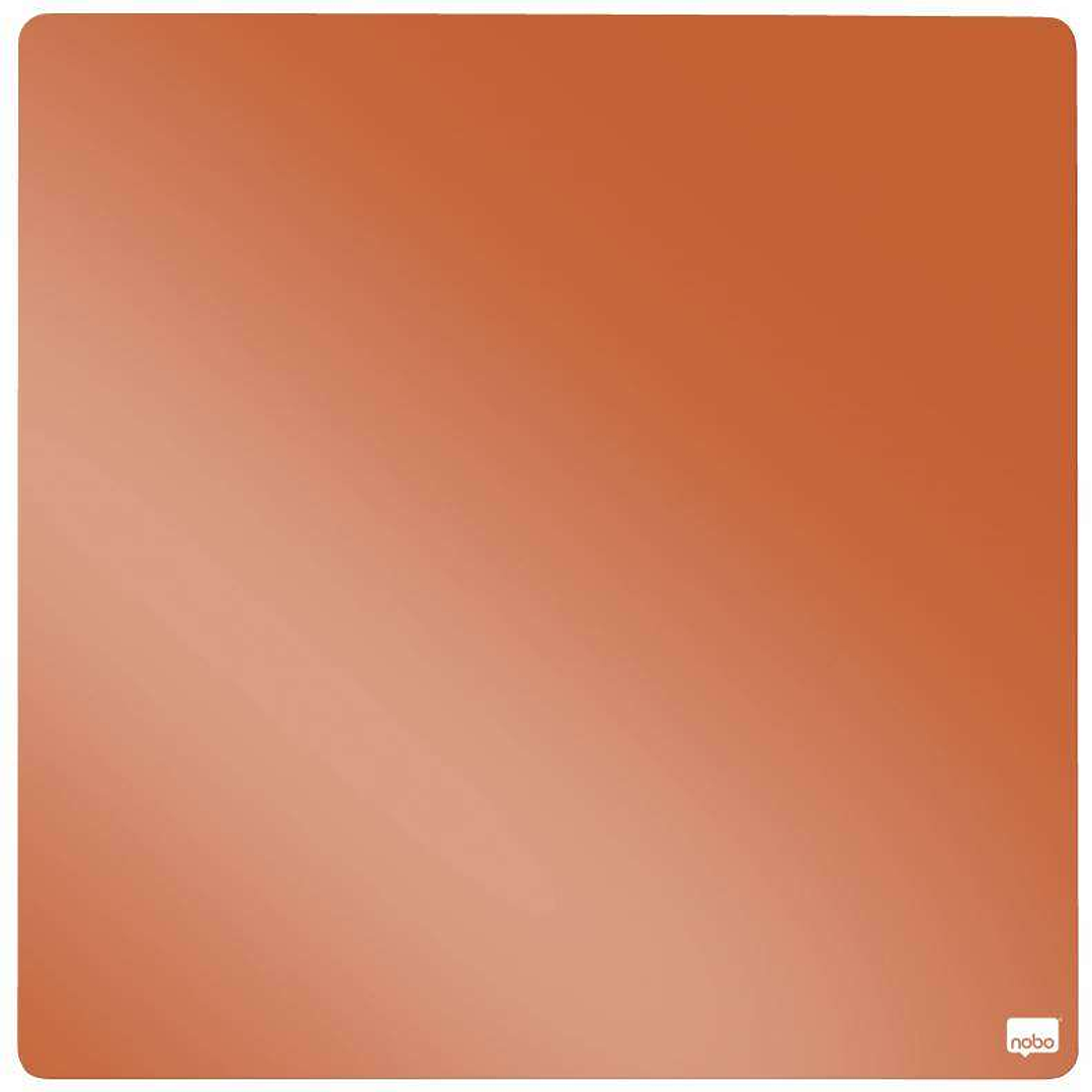 Nobo Tile Mini Pizarra Magnetica 360x360mm - sin Marco - Variedad de Colores - Almohadillas e Imanes - Diseño Creativo y Colorido - Naranja 1