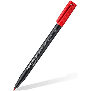 Staedtler Lumocolor 317 Rotulador Permanente - Punta Media Redonda - Trazo 1mm Aprox - Capuchon con Clip - Secado Rapido - Color Rojo