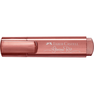 Faber-Castell Textliner 46 Metallic Marcador Fluorescente - Punta Biselada - Trazo entre 1mm y 5mm - Tinta con Base de Agua - Color Rojo Metalico