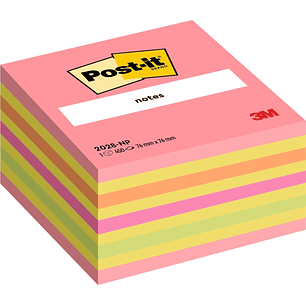 Post-It Cubo de 450 Notas Adhesivas Reposicionables - Forma Cuadrada - 76x76mm - Colores Surtidos