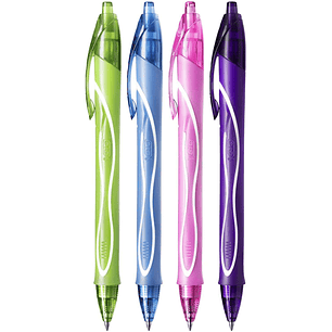 Bic Gel-Ocity Quick Dry Pack de 12 Boligrafos de Gel Retractil  - Punta Media de 0.7 mm - Tinta de Gel - Anti-Manchas - Secado Ultra Rapido - Colores 