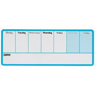 Nobo Planificador Semanal de Pizarra Magnetica Mini 360x140mm - Almohadillas Adhesivas e Imanes para Montaje - Incluye Rotulador y 2 Imanes para Pizar