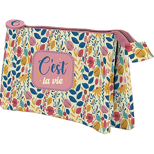 Dohe C`est la Vie Portatodo Triple - Cierre Doble con Cremallera y Tirador de Goma