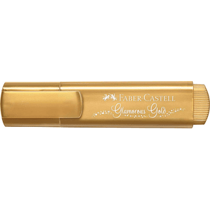 Faber-Castell Textliner 46 Metallic Marcador Fluorescente - Punta Biselada - Trazo entre 1mm y 5mm - Tinta con Base de Agua - Color Oro