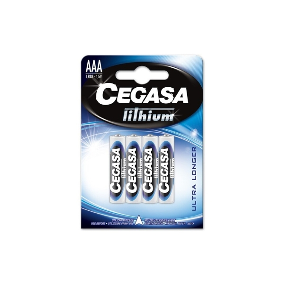 Cegasa Lithium Pack de 4 Pilas de Litio AAA LR03 1.5V 1