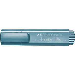 Faber-Castell Textliner 46 Metallic Marcador Fluorescente - Punta Biselada - Trazo entre 1mm y 5mm - Tinta con Base de Agua - Color Azul Metalico