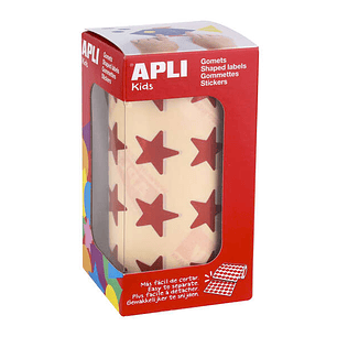 Apli Gomets Estrella 19.5mm - 1416 Unidades por Rollo - Adhesivo Permanente - Ideal para Actividades Infantiles