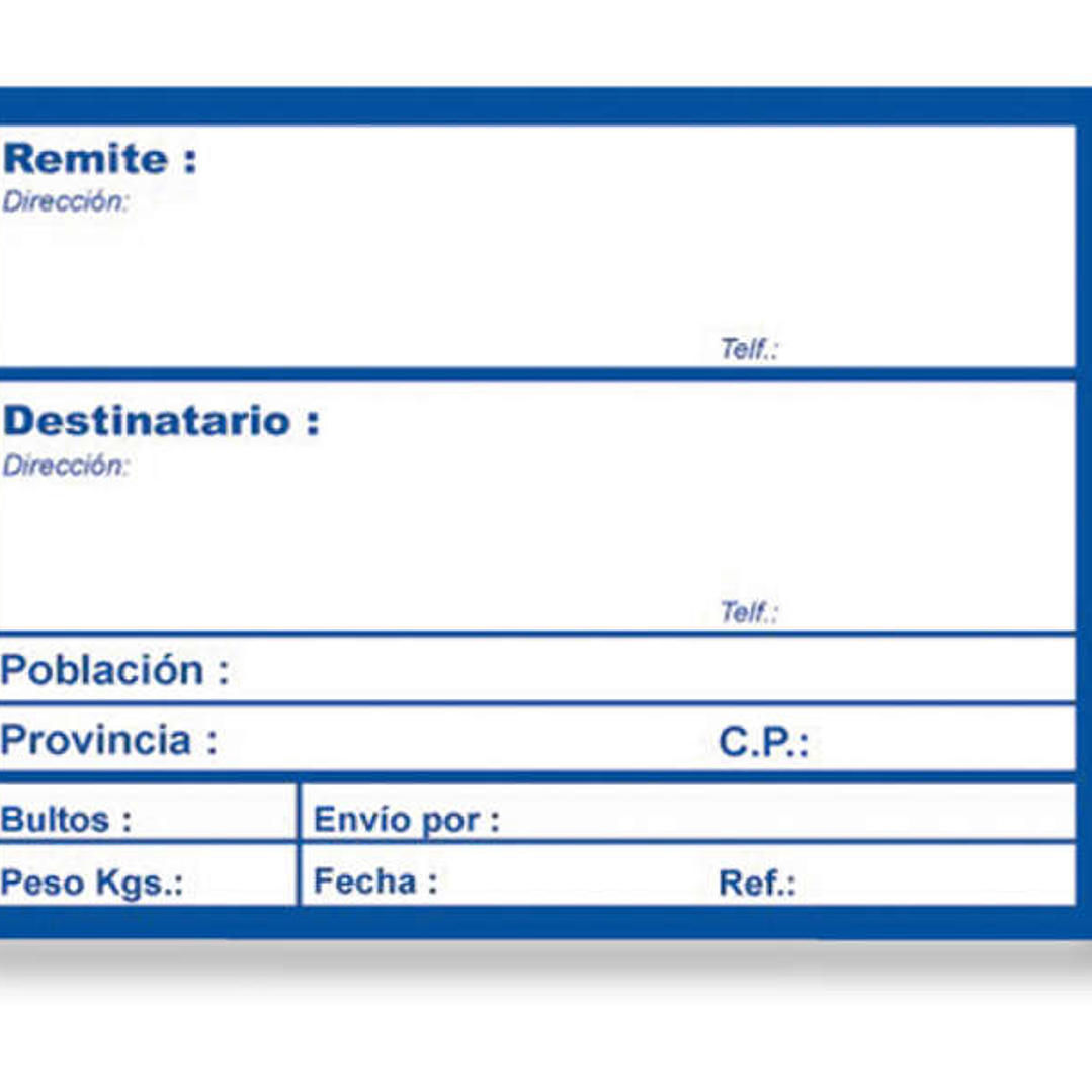 Apli Rollo de 200 Etiquetas para Envio con Texto Preimpreso - Tamaño 109x82mm - Color Blanco/Azul 1