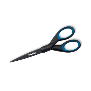 Dahle 54307 Office Titanium Tijeras de Acero Templado 18cm - Recubiertas de Titanio - Revestimiento Antiadherente - Mangos Revestidos de Goma