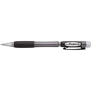 Pentel Fiesta II Portaminas HB 0.5mm con Goma - Incluye 2 Recargas - Grip de Goma - Diseño Ergonomico - Color Negro