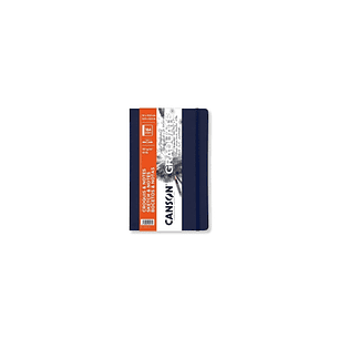 Canson Graduate Sketch Cuaderno con 92 Hojas - 14x21.6cm - 90g - Grano Fino - Tapa Blanda - Color Azul Oscuro
