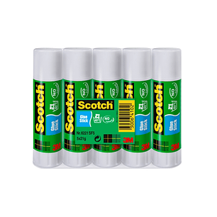 Scotch Pack de 5 Pegamentos en Barra Adhesivo Solido - 21gr por Unidad - Color Transparente