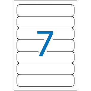 Apli Pack de 175 Etiquetas para Archivo 190x38mm - 25 Hojas x 7 Etiquetas - Cantos Romos - Adhesivo Permanente - Color Blanco