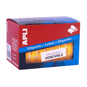 Apli Rollo Etiquetas PVP Naranja Fluorescente Removibles 12.0 x 18.0mm