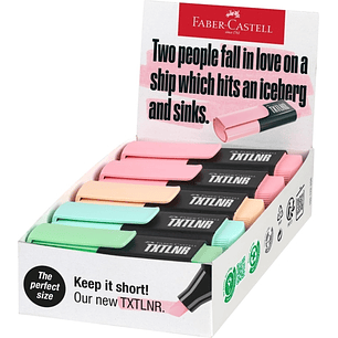 Faber-Castell TXTLNR Caja de 10 Marcadores Fluorescentes - Punta Biselada - Trazo entre 1, 2 y 5 mm - Tinta con Base de Agua - Colores Pastel Surtidos