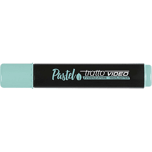 Tratto Video Pastel Marcador Fluorescente - Punta Biselada - Tinta al Agua - Secado Rapido - Color Verde Menta