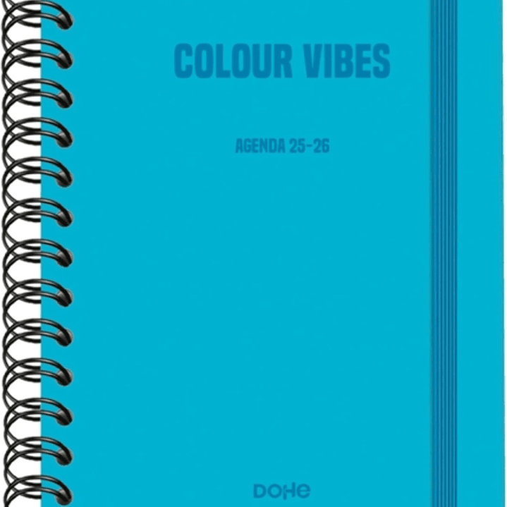 Dohe Colour Vibes Agenda Escolar 25/26 Espiral Wire’o A5 - Semana Vista - Papel 80g/m2 - 4 Hojas de Pegatinas - Cubierta de Carton Plastificado - Cier 1