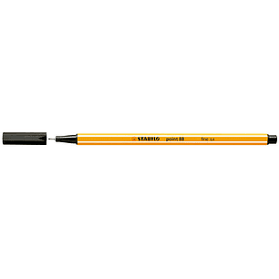 Stabilo Point 88 Rotulador de Punta Fina de Fibra - Trazo de 0.4 mm - Tinta con Base de Agua - Color Negro