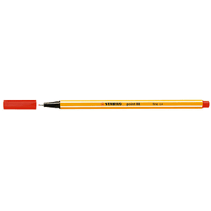 Stabilo Point 88 Rotulador de Punta Fina de Fibra - Trazo de 0.4 mm - Tinta con Base de Agua - Color Rojo