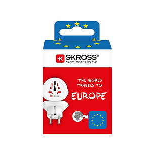 Skross Adaptador de Viaje del Mundo a Europa - Color Blanco