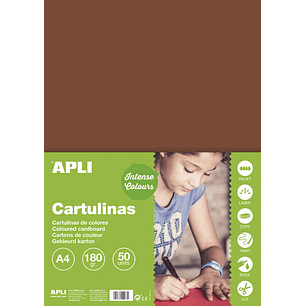 Apli Cartulina Marron A4 170g 50 Hojas