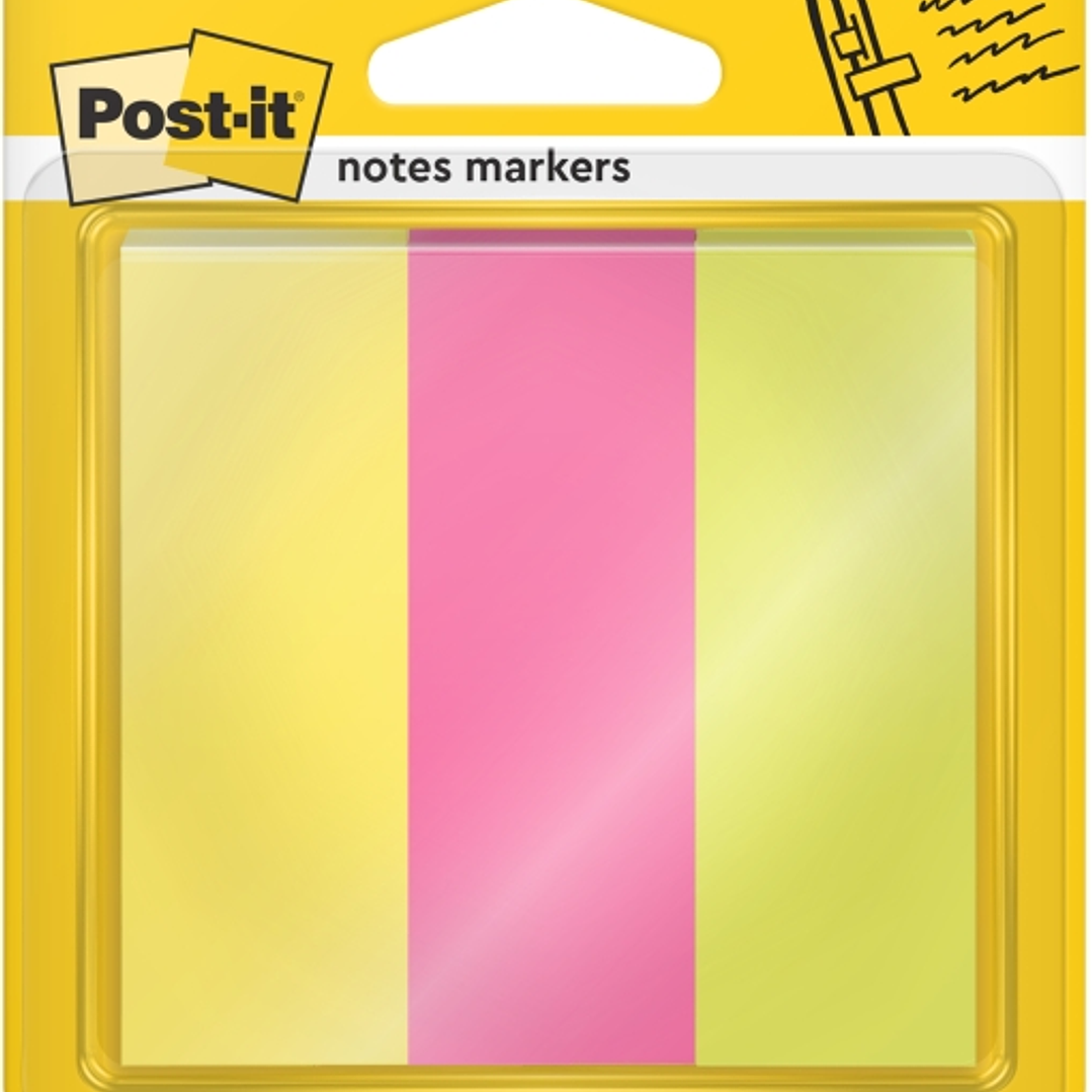 Post-It Pack de 3 Blocs de 100 Marcadores Reposicionables - Forma Rectangular - Colores Surtidos 1