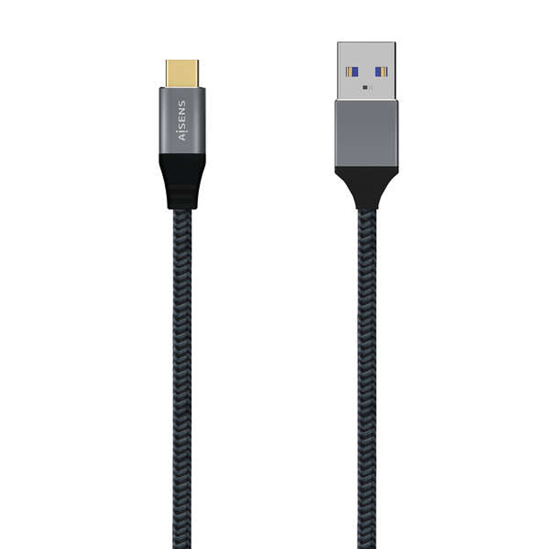 Aisens Cable USB 3.1 GEN2 Aluminio 10GBPS 3A - TIPOUSB-C/M-A/M - 1.0M - Color Gris 1