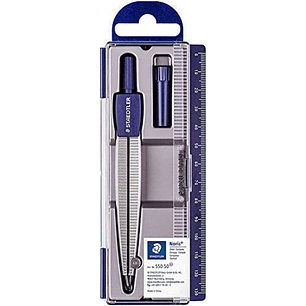 Staedtler Noris 550 Compas Escolar de Precision - Obtusangulo y Aguja Roma a Prueba de Lesiones - Diametro Maximo 300mm