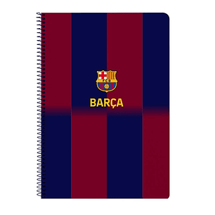 Safta F.C.Barcelona Cuaderno Espiral - Tapas Duras - 80 Hojas A4 con Cuadriculada 4X4mm - Formato Folio - 21.5x31x1cm - Color Rojo y Azul