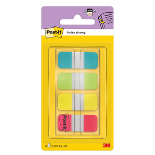 Post-It Index Dispensador con 40 Marcadores Reposicionables - Forma Rectangular - Colores Surtidos