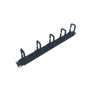 WP Guia 1U Cableado con 5 Anillos - Plastico - sin Tapa - 490x15x55mm - Color Negro