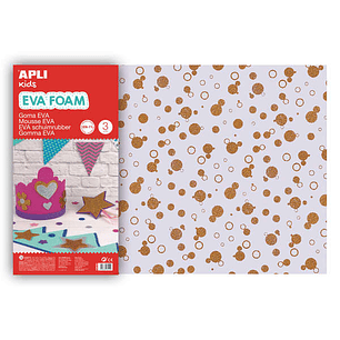 Apli Goma Eva Impresa Purpurina Circulos 600x400 - 3 Hojas Brillantes y Resistentes