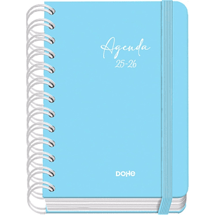 Dohe Serenity Agenda Escolar 25/26 Espiral Wireo A6 - Dia Pagina - Papel 80g/m2 - 4 Hojas de Pegatinas - Cubierta de Carton Plastificado - Cierre con