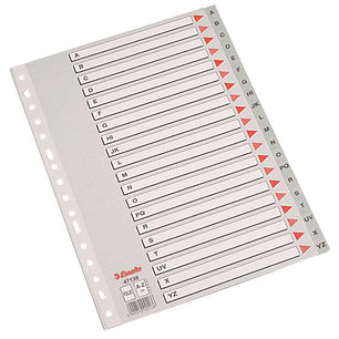 Esselte Indice Abecedario Plastico Caratula Indice A-Z Multitaladro - Tamaño Folio - Cartulina Indice Carton