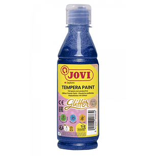 Jovi Glitter Tempera Liquida Base Agua 250ml - Particulas de Purpurina - Excelente Rendimiento - Secado Rapido - Fluidez Optima - Adherencia en Multip
