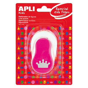 Apli Perforadora de Papel y Goma Eva en Forma de Corona - Figura de 25.4mm - Perforadora de Alta Calidad para Papel, Carton, Cartulina o Goma Eva de H