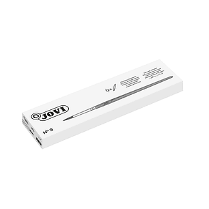 Jovi Pinceles Artisticos Pelo Poney Nº 9 - Pelo Natural - Mango de Madera - Calibre 00 al 12 - Punta Redonda - Pelo Suave - Color Varios