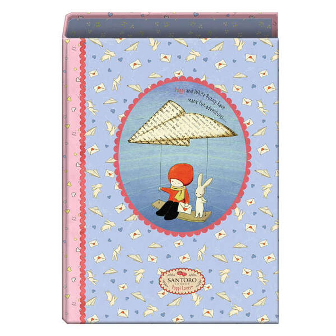 Dohe Santoro Poppi Loves Messenger Carpeta de 4 Anillas Formato Folio - Cubierta de Carton Forrado - Anillas Niqueladas de 40mm 1