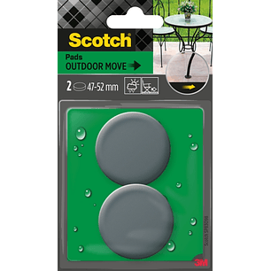 Scotch Pack de 2 Patines Deslizantes Adhesivos - Diametro de 47 a 52mm - Color Gris
