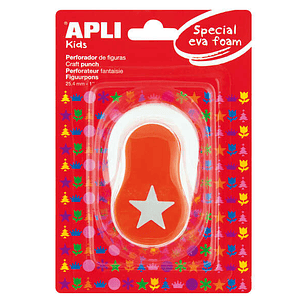 Apli Perforadora Estrella - Figura de 25.4mm - Perfora Papel, Carton, Cartulina y Goma Eva de Hasta 2mm - Deposito de Facil Apertura - Doble Uso - Ide