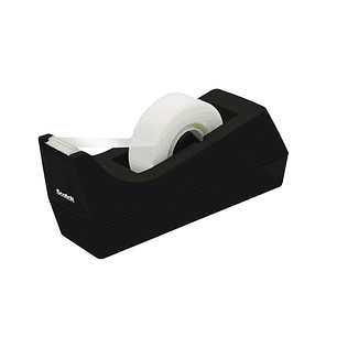 Scotch Dispensador de Cinta Adhesiva - Base Antideslizante - Plastico 100% Reciclado - Cinta No Incluida - Color Negro