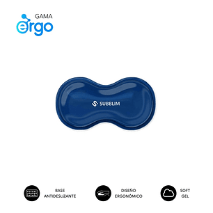 Subblim Ergo Crystal Flex Reposamuñecas para Raton - Gel Refrigerante Autoajustable - Diseño Ondulado Ergonomico - Base Antideslizante - Color Azul