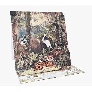 Pictura Tarjeta 3D Pop-Up - 16x16cm - Tematica de La Jungla - Embolsada Individualmente - Incluye Sobre Blanco - Papel con Certificacion FSC