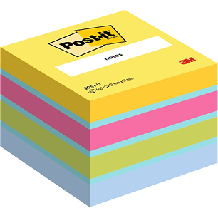 Post-It Cubo de 400 Notas Adhesivas Reposicionables - Forma Cuadrada - 51x51mm - Colores Surtidos
