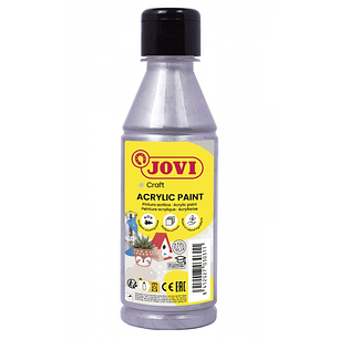 Jovi Jovidecor Acryl Pintura Acrilica Satinada - Alto Poder Cubriente - Facil Aplicacion - Resistente al Agua y Jabon - Color Gris
