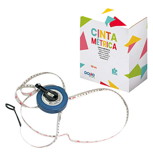 Dohe Cinta Metrica Enrollable - 10 Metros de Longitud - graduada en Centimetros - Ideal para Longitudes Largas - Recomendado para Tercer Ciclo de Prim