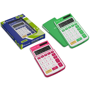 Bismark Calculadora Escolar de 8 Digitos - Tapa Dura - Funciones Basicas y Memoria - Alimentacion Solar y a Pilas - Colores Surtidos