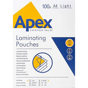 Fellowes Pack de 100 Fundas para Plastificar Brillo A4 - 75 Micras - Resistente al Agua - Transparente